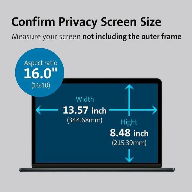 Alt view image 7 of 7 - Kensington MagPro Magnetic Laptop Privacy Screen 16 inch, Removable 16:10 Laptop Privacy Filter Shield, Anti-Glare, Blue Ray Reduction, Compatible with HP/Dell/Acer/Asus/Lenovo (K55256WW)