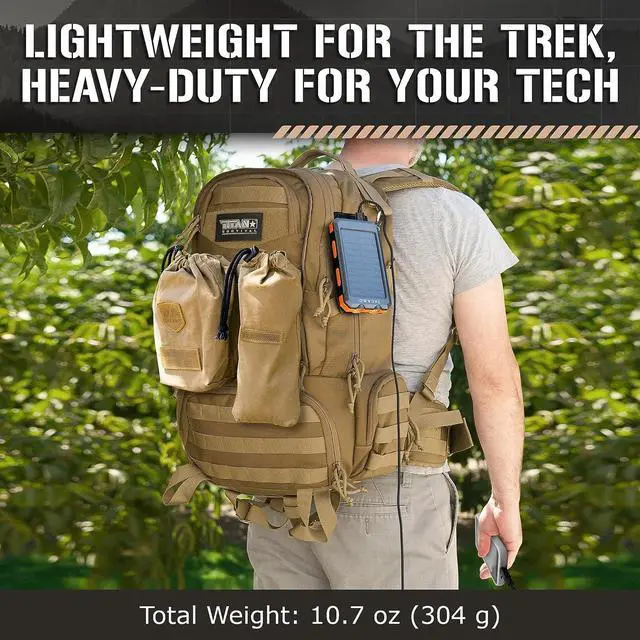 Alt view image 7 of 7 - ? Solar Power Bank Portable Charger - IP67 Waterproof and Dustproof - TSA Compliant - for Backpacking and Camping - Dual USB Port Fast Charging Battery Pack with 3-Mode Emergency Flashlight
