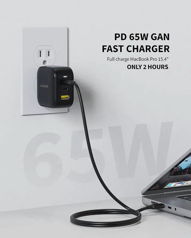 Alt view image 4 of 7 - LULULOOK 65/66W USB C Charger, Type C PPS PD Fast Gan Charger Multiport USB C Power Adapter for MacBook Pro/Air, iPad Pro, iPhone Samsung Galaxy S22 Ultra, Surface pro, Dell XPS 13