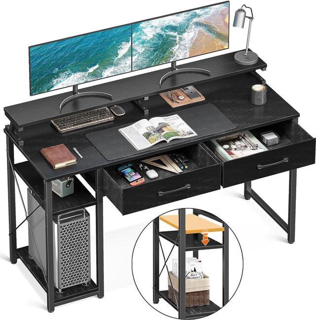 ODK Computer Desk with Drawers and Storage Shelves, 48 inch Home