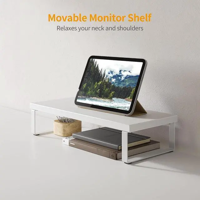 Alt view image 5 of 7 - CubiCubi L Shaped Gaming Desk Computer Office Desk, 67 inch Corner Desk with Large Monitor Stand for Home Office Study Writing Workstation, White