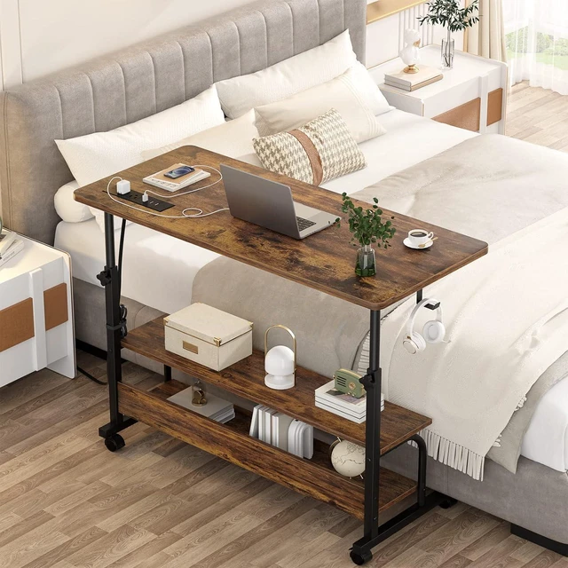 Alt view image 7 of 7 - Armocity 39" Rolling Standing Desk with Charging Station for Couch Bed