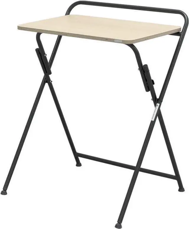 Alt view image 6 of 7 - SOFSYS Modern Folding Desk for Small Space, Computer Gaming, Writing, Student and Home Office Organization, Industrial Metal Frame with Premium Desktop Surfaces, Oak/Black