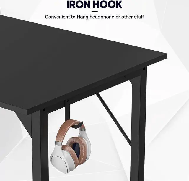 Alt view image 5 of 7 - 32 Inch Office Small Computer Desk Modern Simple Style Writing Study Work Table for Home Bedroom - Black
