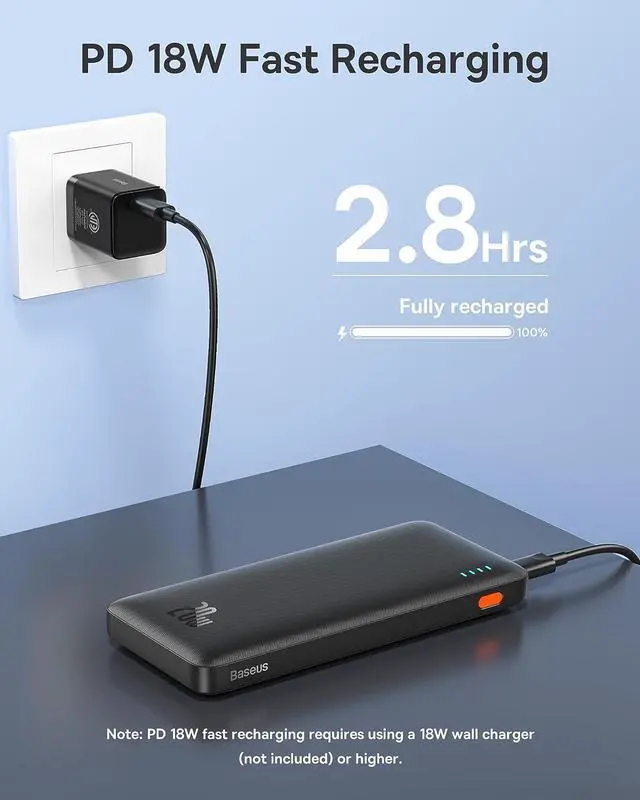 Alt view image 5 of 7 - Portable Charger 20W PD QC Power Bank Fast Charging 10000mAh Slim Battery Pack Charger Portable with USB C in&Out for iPhone 15 14 13 12 11  S23 S22 Google LG iPad