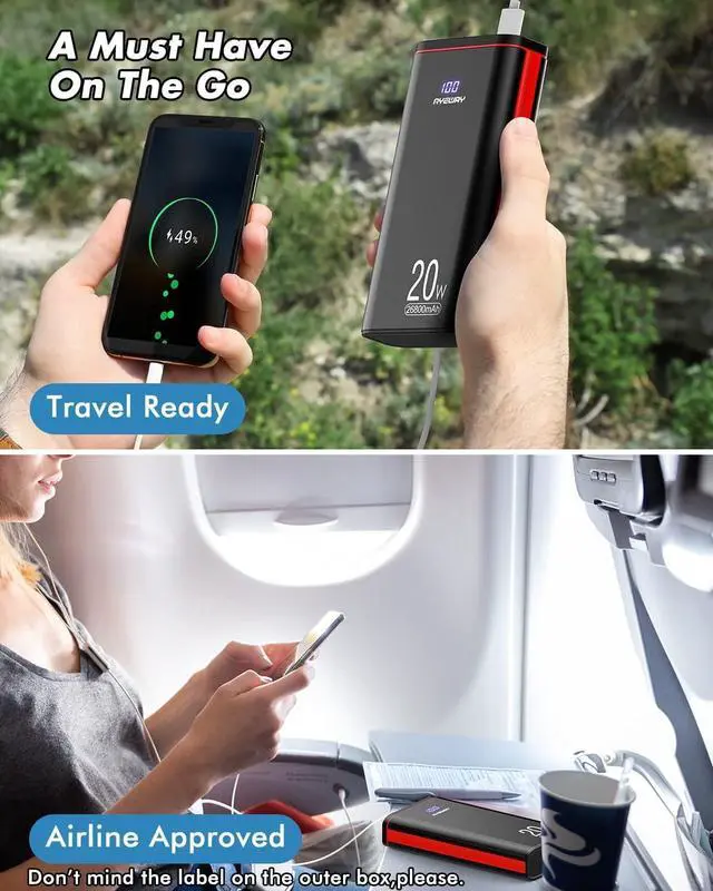 Alt view image 7 of 7 - Battery Pack USB C Portable Charger PD 20W Fast Charging 26800mAh Power Bank with 5 Ports Output,External Battery Phone Charger for iPhone 13,14,15,MacBook,Samsung Galaxy,Gamepads,Travel,etc.