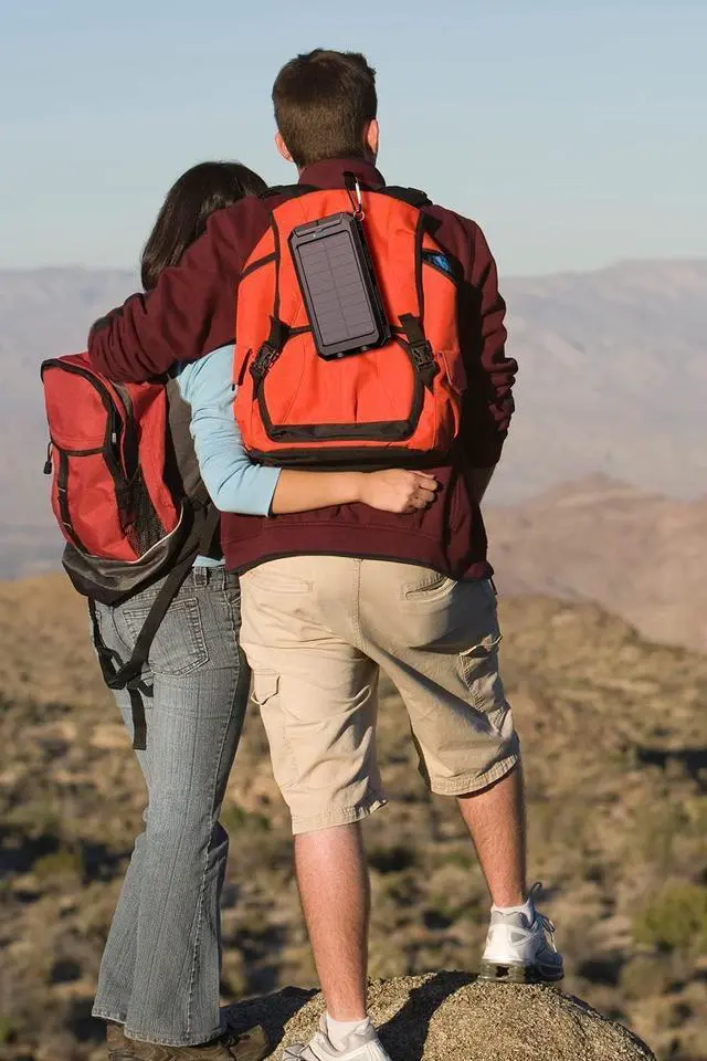 Alt view image 7 of 7 - Power Bank Solar Charger 36800mAh 5V3.1A QC 3.0 Dual 2 USB Port Built-in Powerful Flashlight IPX7(Black)