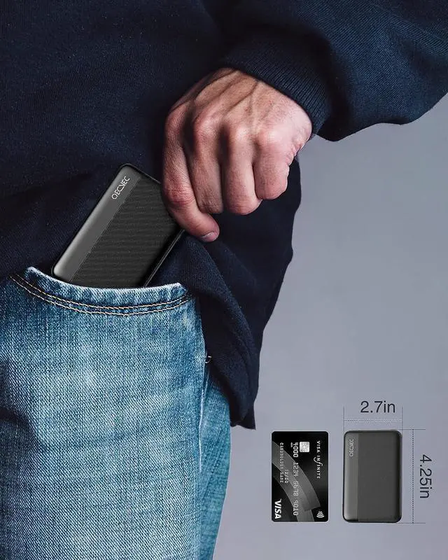 Alt view image 5 of 7 - Portable Charger with Built in Cords, Ultra-Compact 22.5W PD & QC 3.0 Fast Charging 10000mAh USB C Power Bank,Small LED Display Phone Battery Pack with Cable Compatible with iPhone,Samsung