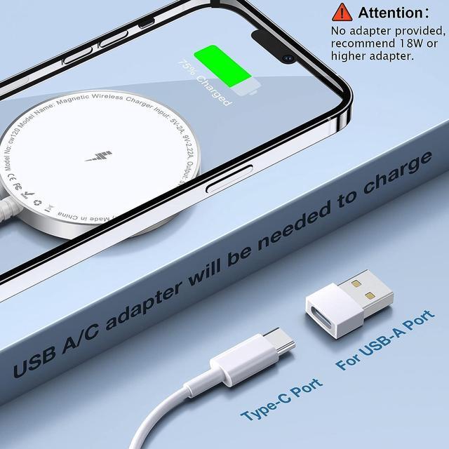 Alt view image 6 of 7 - for MagSafe Charger: Magnetic Wireless Charging Pad for iPhone 16 15 14 13 12 Series & AirPods 4-2 Pro Strong Magnet Aluminum Alloy USB-C/A Ports Ultra-Thin & Portable Ideal for Desk & Bedside