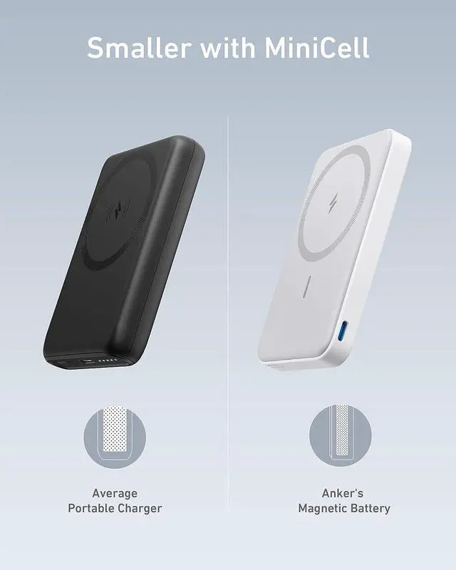 Alt view image 7 of 7 - 622 Magnetic Battery (MagGo) 5 000mAh Foldable Magnetic Wireless Portable Charger with Stand and USB-C Port (On The Side) Magsafe-Compatible for iPhone 16/15/14/13 Series