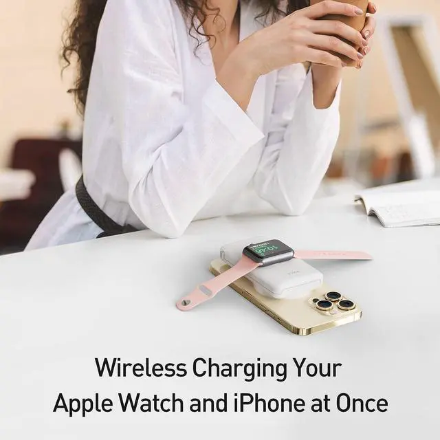 Alt view image 2 of 7 - iWALK MAG-X Magnetic Wireless Power Bank with iWatch Charger,10000mAh PD Fast Charging Portable Charger Compact Battery Pack Compatible with iPhone 15/14/13/12 Series,Apple Watch Ultra/8/7/6/5/4