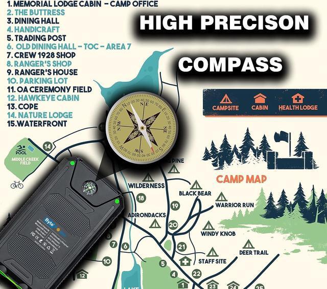 Alt view image 4 of 7 - SolarCharger Power Bank 20000mAh, Portable Solar Pone Charger with Compass,Carabiner, Whistle,Flashlights,Solar Panel Charger,Camping Gear Accessory (Green)