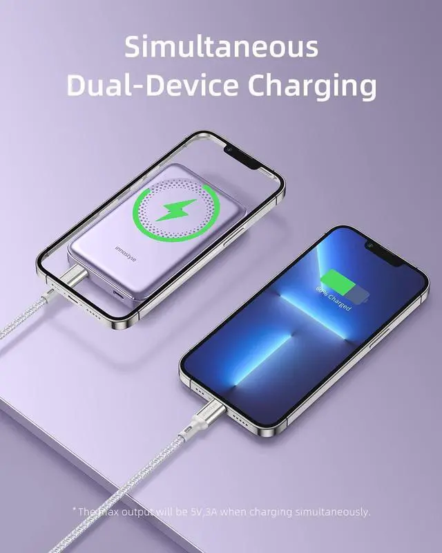 Alt view image 5 of 7 - Magnetic Wireless Power Bank, 10000mAh Magnetic iPhone Charger with USB-C Cable PD 20W Fast Charging, Wireless Portable Charger for iPhone 15/14/13/12 Plus Mini Pro Max