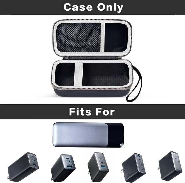 Alt view image 2 of 7 - casmilee Case Compatible with Anker 737/735/ 736/717 USB-C Portable Charger Power Bank, Fast Foldable Wall PowerBank Bag for GaN Prime Nano II AC Adapter, Powercore Pocket for lights Cable - Black