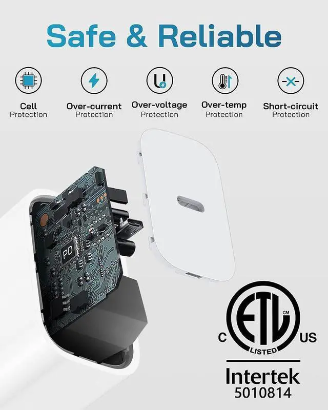 Alt view image 6 of 7 - i Phone Charger Fast Charging-20W USB-C Block with 6 Ft Cord [MFi Certified] Compatible with IP 14/13/12/11/X Series, i Pad & More [3 Pack]