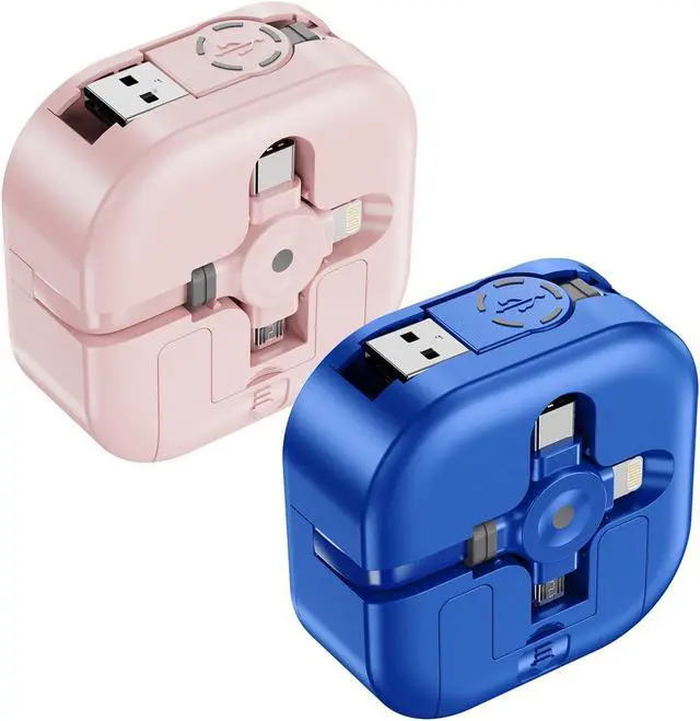 Main image of Multi Charging Cable 4.5A [4Ft/2Pack] Multi Fast Charging Cord Retractable USB Cable 3 in 1 Multi Charger Cable with Lightning/Type C/Micro USB Ports for Cell Phones,Samsung Galaxy,iPhone,PS,Tablets