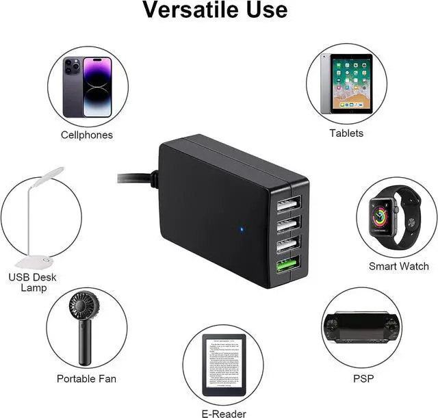 Alt view image 5 of 6 - PlusRoc Portable DC Converter with Battery Clip, 12V/24V to 5V 4-Port USB Charger Multiport Power Adapter Compatible with iPhone iPad Galaxy and Other Smart Phone & Tablets
