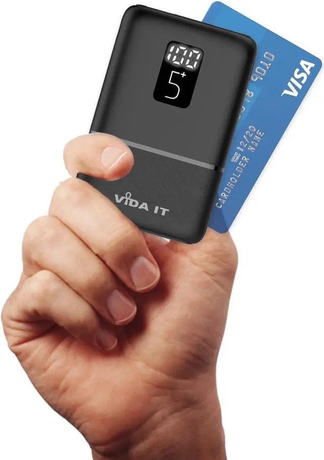 Alt view image 7 of 7 - Vida IT 2-Pack Small Power Bank USB Battery Pack for Heated Clothing Vest Jacket Hoodie 5V 2A Rechargeable, Portable Phone Charger for iPhone 11 Samsung S20 Android 5000mAh Powerpack with LED Display