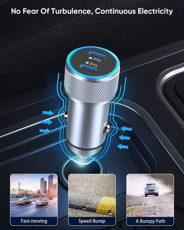 Alt view image 7 of 7 - iPhone Fast Car Charger 2Pack Dual Port USB C Car Charger[MFI Certified]Power Delivery Car Adapter with 2Pack Lightning Cable Type C Rapid Car Charging for iPhone 14/14 Pro/13/12/11/X/Xs/Xr/SE/8/iPad