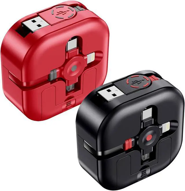 Main image of Multi Charging Cable 4.5A 4Ft/2Pack Multi Chargers for All Devices 3 in 1 Retractable Car Cable Fast Charging USB C Cord with Type C/Micro USB Port for  S24 iPhone 16 15 PS Tablets & More