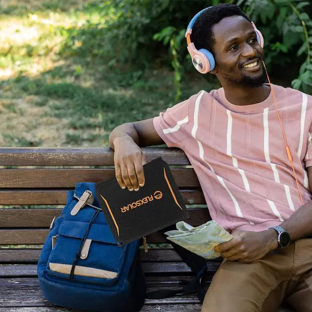 Alt view image 3 of 7 - 10W Portable Solar Panel 5V 2A(Max) Foldable Solar Charger,IP67 Waterproof Monocrystalline Silicon Cells with USB Port Compatible with Cell Phones,Mini Fans for Outdoor Camping,Backpacking,Hiking