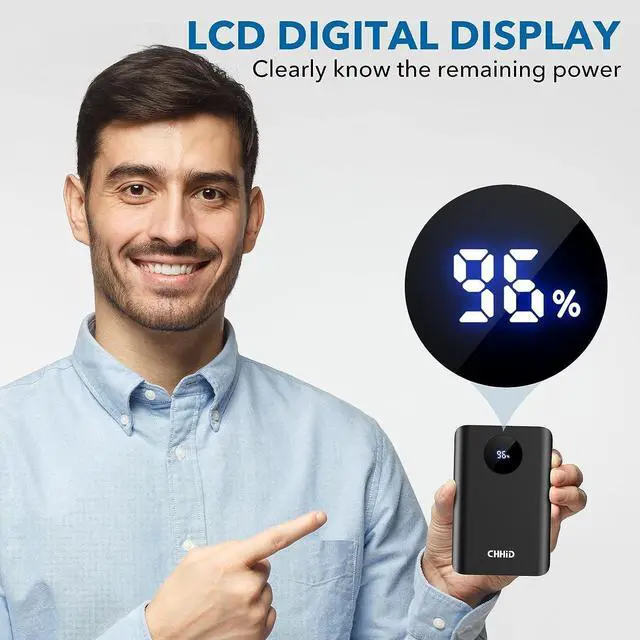 Alt view image 5 of 7 - 5V 2A Heated Vest Battery Pack,LCD Display Power Bank Heated Jacket,PD 22.5W Fast Charging 10000mAh Portable Charger,Battery Phone Charger for iPhone,Android etc.