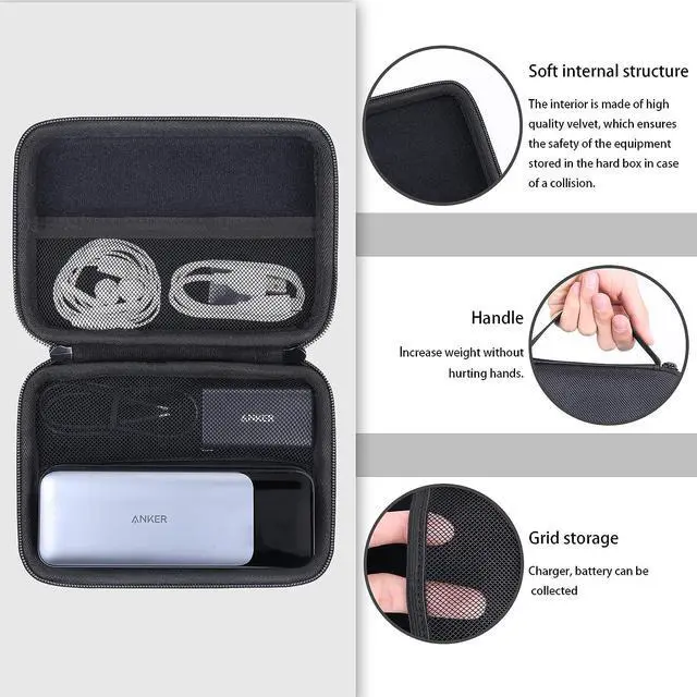 Alt view image 4 of 7 - khanka Hard Travel Case Replacement for Anker 737 Power Bank (PowerCore 24K), 24,000mAh 3-Port Portable Charger, Case Only
