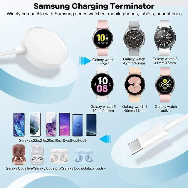 Alt view image 3 of 7 - 25W USB C Charger, 2 in 1 Watch Charger Compatible for Samsung Galaxy Watch 7/6/6 Classic/5 Pro/5/4/3/Active2/1 and Galaxy S24 Ultra/S23/22/21 Note20/10/9/Z Fold 4(4.9 ft)
