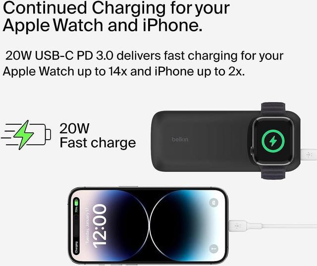 Buy the Belkin BoostCharge Fast Wireless Charger for Apple Watch + Power  Bank 10K - Telstra