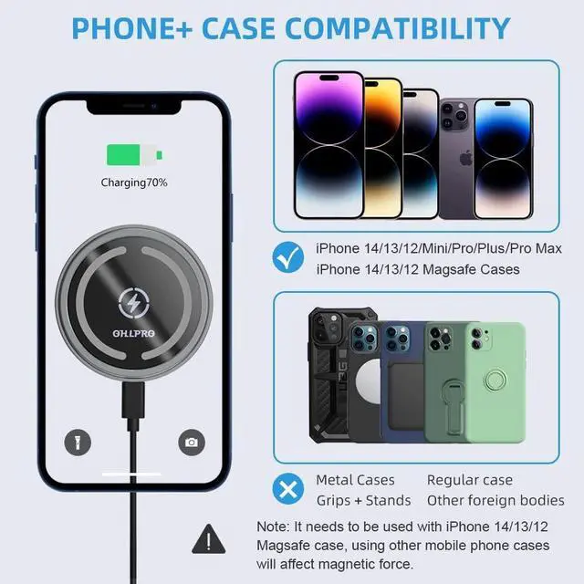 Alt view image 2 of 7 - Magnetic Wireless Car Charger Compatible with MagSafe Car Charger Mount, 360° Adjustable Auto Alignment Air Vent Mount for iPhone 13/13 Pro/13 Pro Max/13 Mini/iPhone 12/12 Pro/12 Pro Max,(Silver)
