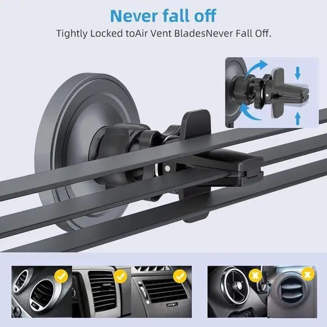 Alt view image 4 of 7 - MagSafe Car Mount Charger iPhone Wireless Car Charger Stick on Dashboard Magnetic Phone Holder Mount for iPhone 16 Pro Plus Max 15 14 13 12 Series 15W Fast Charging Aluminum Shell