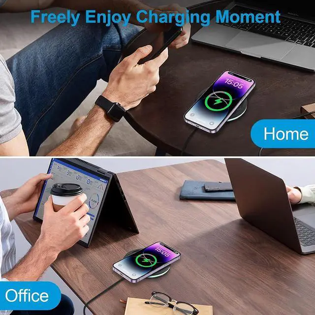 Alt view image 7 of 7 - Pixel 7a 8 Pro Wireless Charger Pad, 15W Fast Wireless Charging Pad with Adapter for Google Pixel 8 7 Pro 7 6 Pro 6, iPhone 15 14 13 12 Pro Max,Samsung Galaxy S24 S23 Ultra S23 FE S22 S21 S20 Note 20