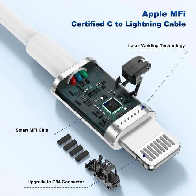Alt view image 3 of 7 - iPhone 14 13 Car Charger [ MFi Certified] 45W Dual Port USB C Rapid  Car Adapter with 6ft Type C to Lightning Cable Fast Charging for iPhone 14 Pro/14 Pro Max/14 Plus/13/12/11/X/XS/SE iPad