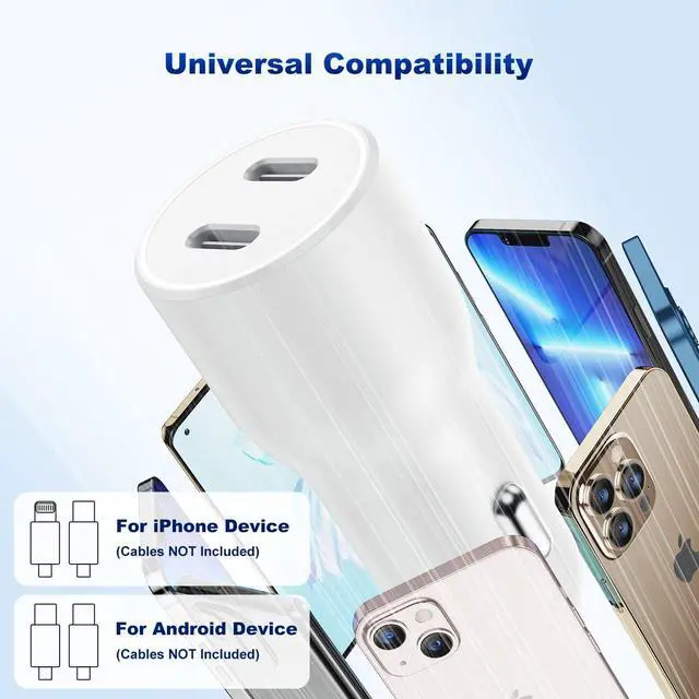 Alt view image 7 of 7 - iPhone 14 13 Car Charger [ MFi Certified] 45W Dual Port USB C Rapid  Car Adapter with 6ft Type C to Lightning Cable Fast Charging for iPhone 14 Pro/14 Pro Max/14 Plus/13/12/11/X/XS/SE iPad