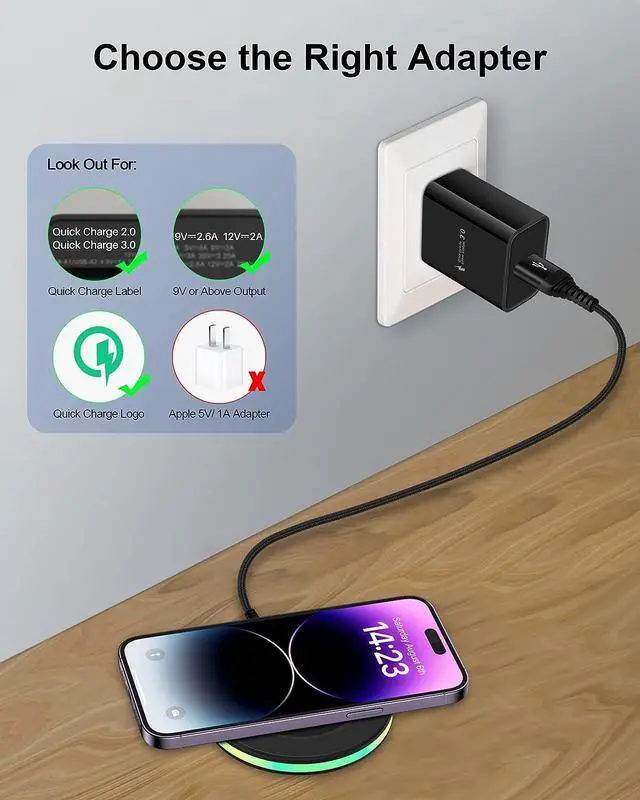 Alt view image 3 of 7 - 2Pack 15w Phone Wireless Charging Pad for Google Pixel 9 8 8 Pro 7 pro 7a 7 6 pro, QI Wireless Charger Station Cargador Inalambrico for Android Samsung Galaxy S24 S23 + S22 Ultra Apple iPhone 15 14 13