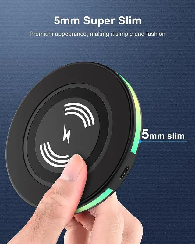 Alt view image 5 of 7 - 2Pack 15w Phone Wireless Charging Pad for Google Pixel 9 8 8 Pro 7 pro 7a 7 6 pro, QI Wireless Charger Station Cargador Inalambrico for Android Samsung Galaxy S24 S23 + S22 Ultra Apple iPhone 15 14 13