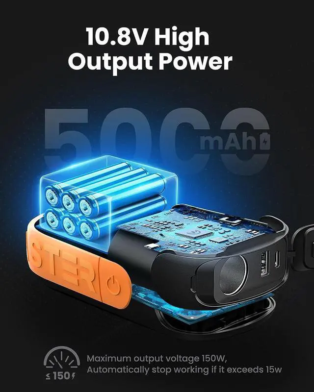 Alt view image 4 of 7 - OutdoorMaster 54Wh Portable Charger/Power Bank for Electric Sup Pump, 12V car Charger Inflation & Deflation 3 Sup Boards with Full Charged, Battery for Paddle Board Pump or Other Electric Devices