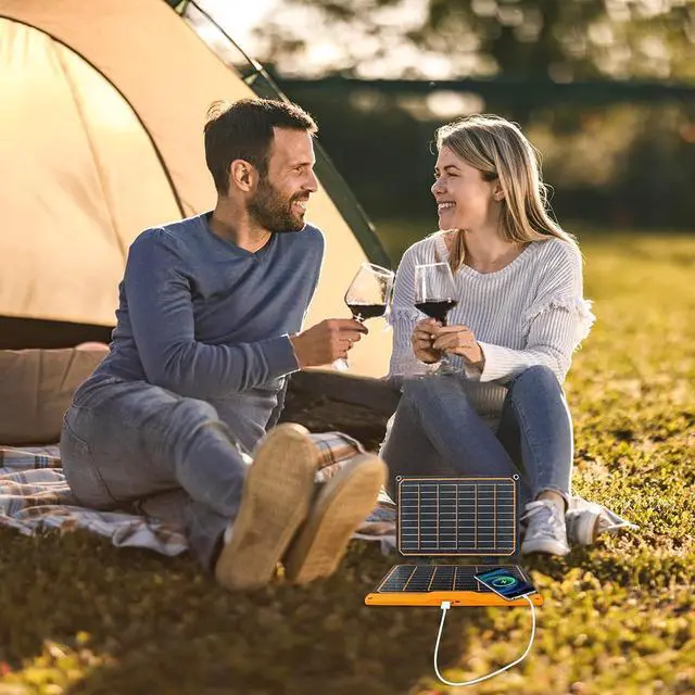 Alt view image 2 of 7 - FlexSolar 20W Portable Solar Panel, High-Efficiency Monocrystalline PV Module Power Charger with Dual USB Ports for Phones, Tablets, Power Bank, Camera and Other Off-Grid Applications