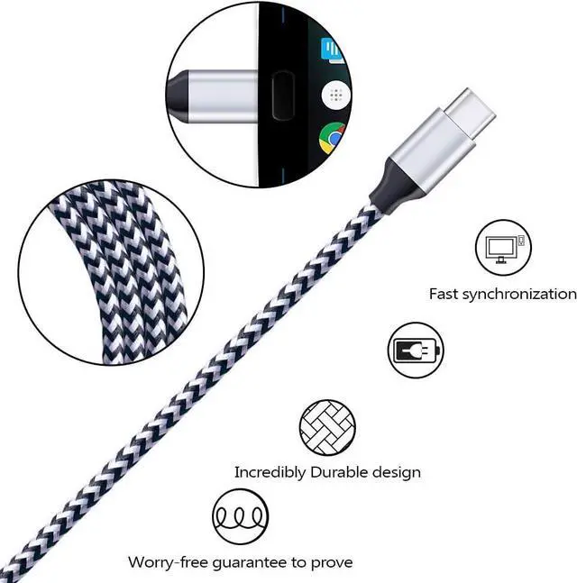 Alt view image 5 of 7 - C Charger Cable Fast Charging 5Pack 6Ft Type USB C Cords Phone Charger for Android Samsung Galaxy S21 S20 Ultra S10E S10 S8 S9 Plus Note 20 10 9 8 A01 A51 A20 A50 A11 LG k51 k92 G8 V60 Moto X4 Z3