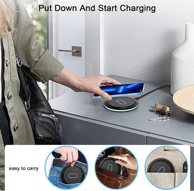 Alt view image 5 of 7 - 15W Wireless Google Charger Fast Charging Pad for Google Pixel 8 Pro 7 Pro 7A 6 Pro, Samsung Galaxy S24 Ultra S23 FE S22 S21 FE S20 Note 20 10 Z Flip 5 Fold 5, Wireless Charger Station Fast Charging