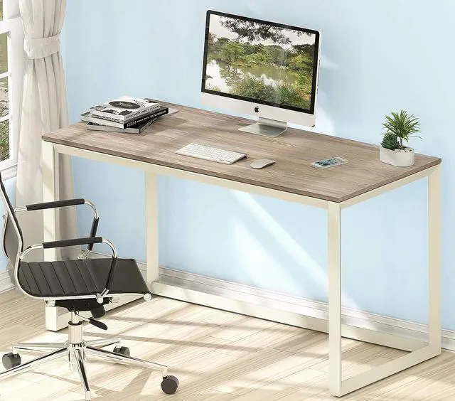 Alt view image 2 of 7 - SHW 48" Triangle-Leg Home Office Computer Desk, Oak