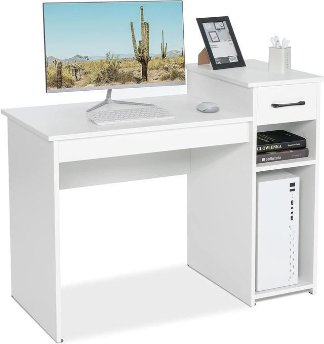 Costway Computer Desk Writing Study Table with Storage Shelves