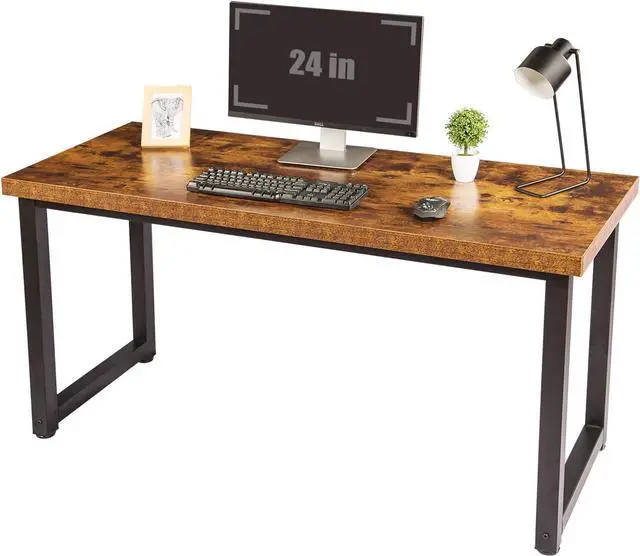 Main image of TOPSKY Computer Desk 59 inch Large Office Desk, Gaming Desk Writing Desk, Large Legroom, Metal Frame, 1.88" Thickness Desktop (Rustic Brown)