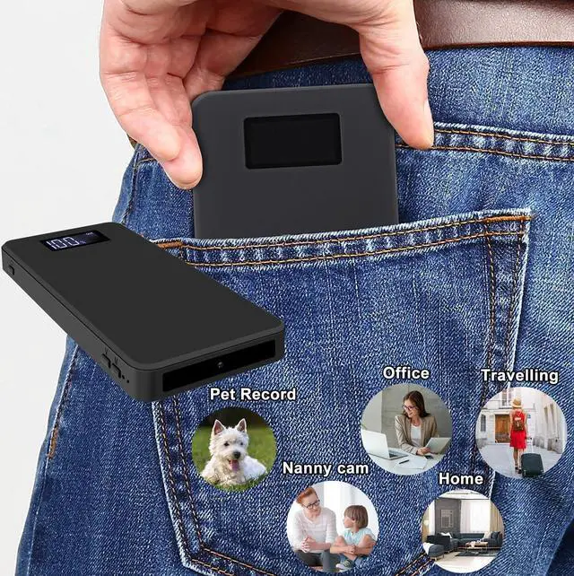 Alt view image 6 of 7 - 64GB Hidden Camera 10000 mAh Full HD 1080P Spy Camera,Nanny cam Hidden Camera,Small Security Camera with Gravity Sensor/Night Vision - No WiFi