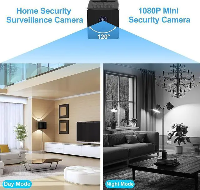 Alt view image 2 of 5 - ehomful Wireless Camera Mini Hidden Spy Camera Portable Small Nanny Cam with Night Vision and Motion Detection HD 1080P Body Cam Gift Surveillance Cameras for Home Security Indoor/Outdoor1