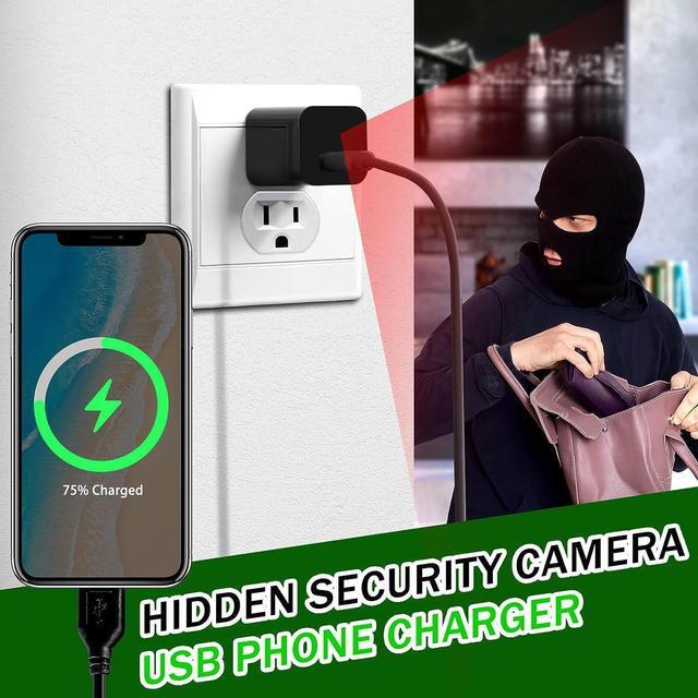 Alt view image 2 of 6 - Tusionwin Hidden Camera - Spy Camera Charger - Mini Spy Camera 1080p - USB Charger Camera - Hidden Spy Camera - Hidden Nanny Cam - Hidden Spy Cam - Hidden Cam - Surveillance Cameras
