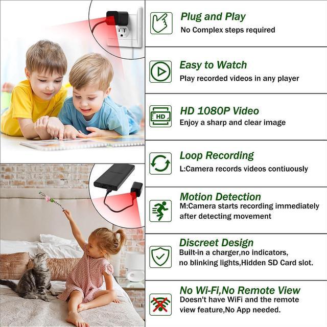 Alt view image 3 of 6 - Tusionwin Hidden Camera - Spy Camera Charger - Mini Spy Camera 1080p - USB Charger Camera - Hidden Spy Camera - Hidden Nanny Cam - Hidden Spy Cam - Hidden Cam - Surveillance Cameras