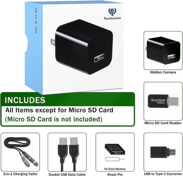 Alt view image 6 of 6 - Tusionwin Hidden Camera - Spy Camera Charger - Mini Spy Camera 1080p - USB Charger Camera - Hidden Spy Camera - Hidden Nanny Cam - Hidden Spy Cam - Hidden Cam - Surveillance Cameras
