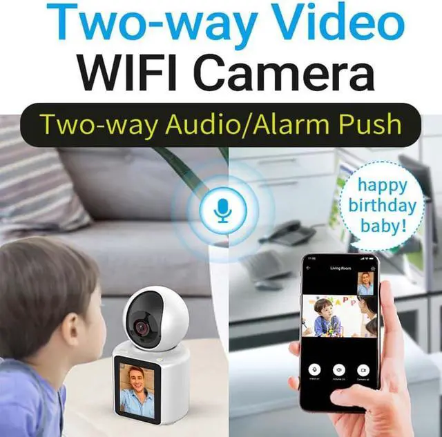 Alt view image 3 of 6 - Two-Way Video Camera 2.8-inch Screen,Pet Camera,Dog Camera,Indoor Home Nanny Camera,Baby/Elder/Nanny/Dog/Pet Camera with Phone App(Im Cam),360°Smart Security Camera,1080p HD