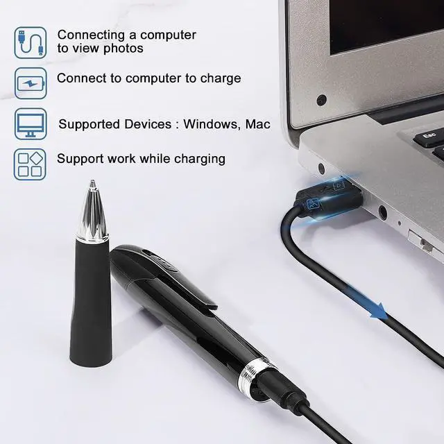 Alt view image 4 of 5 - Mini Camera Pen Camera, HD 1080P Small Security Camera, 32GB Rechargeable Nanny Cam